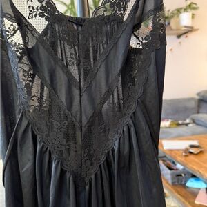 Elegant Black Lace Nightgown